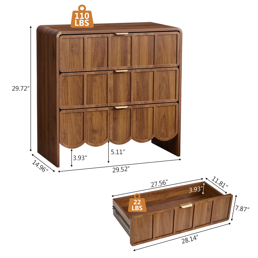 Weselon 3 Drawer Dresser for Bedroom
